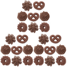 24Pcs Lifelike Coffee Artificial Cookie Decorations for Home and Photo