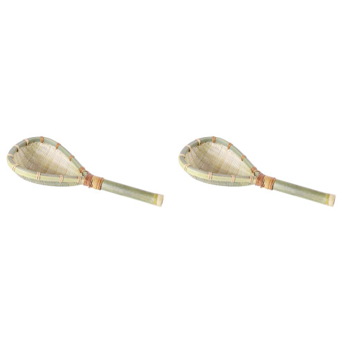 2Pcs Bamboo Rice Washer Colander Green Fine Slot Draining