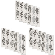 36Sheets Black Snake Tattoos Temporary Fake Stickers for Party Use