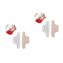 2Pcs Back Heel Cushion Pads Beige Soft Silicone Gel Foot Care Inserts