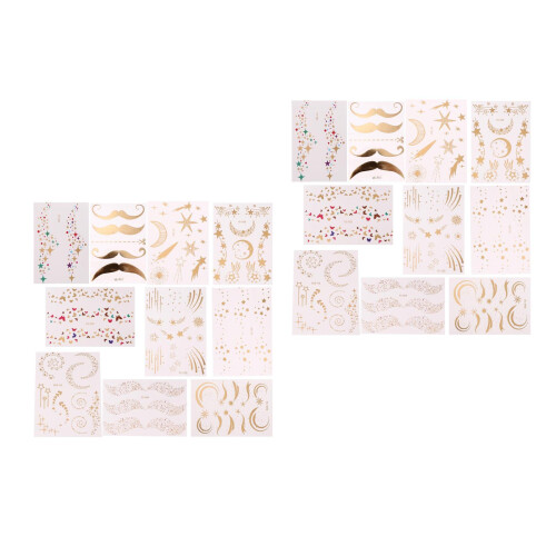 20St Vrouwen Gezicht Stickers Bronzing Diverse Patroon Decor