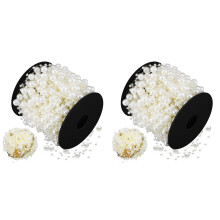 2Rollen Künstliche Perlenschnur Beige Zum Basteln Hochzeit Brautdeko