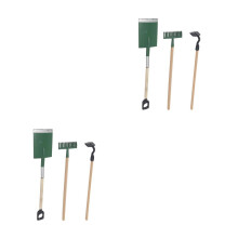 2Ensembles Décor Mini Jardin Mini Outils Fer Bois Vert Maison