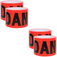 4Rouleaux Ruban Rouge Avertissement Non-Adhésif Pe