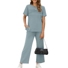 Two Piece Sets for Women Summer Travel Vacation-gray green XL