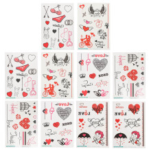Valentijns Tattoos Stickers Cartoon Waterdicht Kleurrijk