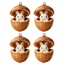 4Pcs Acrylic Pinecone Animal Hanging Decoration for Christmas-2