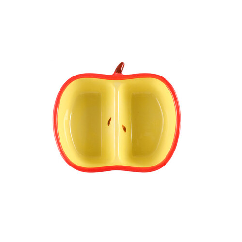 Small Fruit Shape Sauce Dish Ceramic Texture for-Two pieceapple