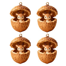 4Pcs Acrylic Pinecone Animal Hanging Decoration for Christmas-6
