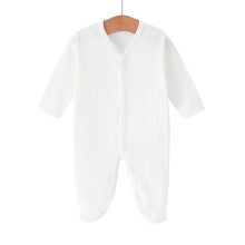 Newborn Footed Suit Comfort Fabric Machine Washable Snap-White