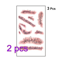 6St Halloween Body Stickers Roze Littekens Waterdichte Tattoos