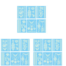 18St Decoratieve Blauwe Franse Kant Sticker Waterdicht Tattoo