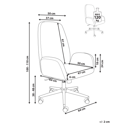 Beliani Office Chair CLARE Boucle White 2