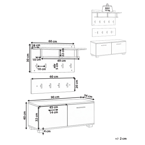 Beliani Hallway Set ESTEVAN White 2