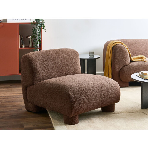 Beliani 1-Seat Section MJALBI Brown Boucle 1