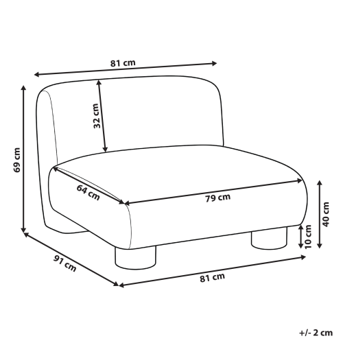 Beliani 1-Seat Section MJALBI Brown Boucle 2