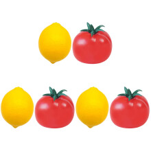 6Pièces Mini Jouets Fruits Stress En Tpr Souple Couleurs Variées