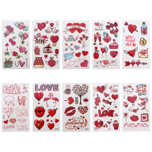 30Sheets Valentijn Tattoos Stickers, Hartvormige Tijdelijke Body Art
