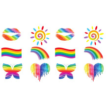 48St Feeststickers Met , En Lippen in Assorti Kleuren
