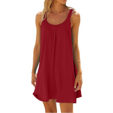 Women's beach dress, beachwear, cover-up, casual-Burgundy XXL