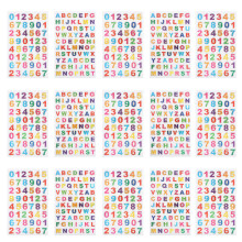 20Feuilles Autocollants Alphabet Brillants Multicolores Décor
