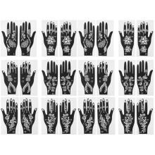 12Paires Pochoirs Tatouages Temporaires Main Modèles Pour Fêtes