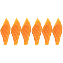 6Pièces Tranches Saumon Faux PVC Orange Décoratif Salle À Manger