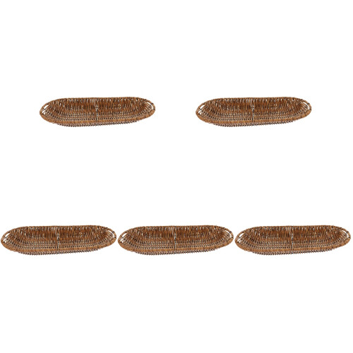 5Pièces Panier De Rangement En Rotin Pour Fruits Snacks