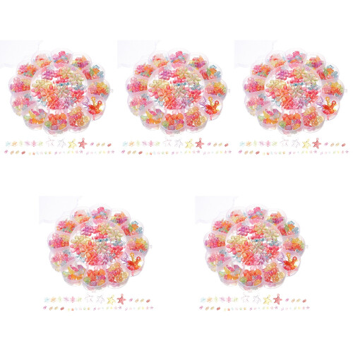 5Boîtes Perles Acryliques Colorées Étoile De Mer Fleurs DIY