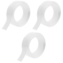3Rouleaux Ruban Transparent Double Face Fixation Forte Sans Trace