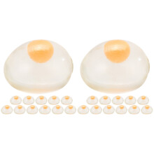 24Pcs Tpr Lifelike Egg Stress Toys Transparent Small Fun Party Favors