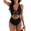Sport Swimsuit Polyester Texture with Quick Drying-Black XXL 1