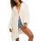 Loose Front Tie Beach Kimono Coverup Open Front-White XL 1