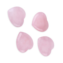 Pink Crystal Heart Stones 4pc