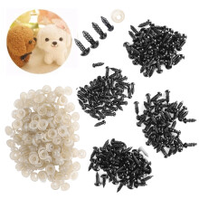 Yeux et nez en plastique avec rondelles noires 5/6/7mm,7x9mm