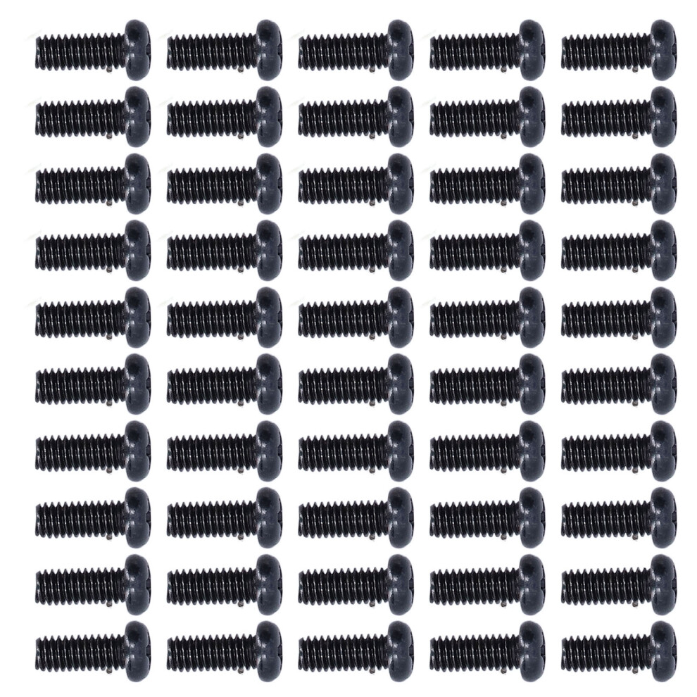 50pc DIN 7985 Steel Screws M4x10 Black Zinc Plated