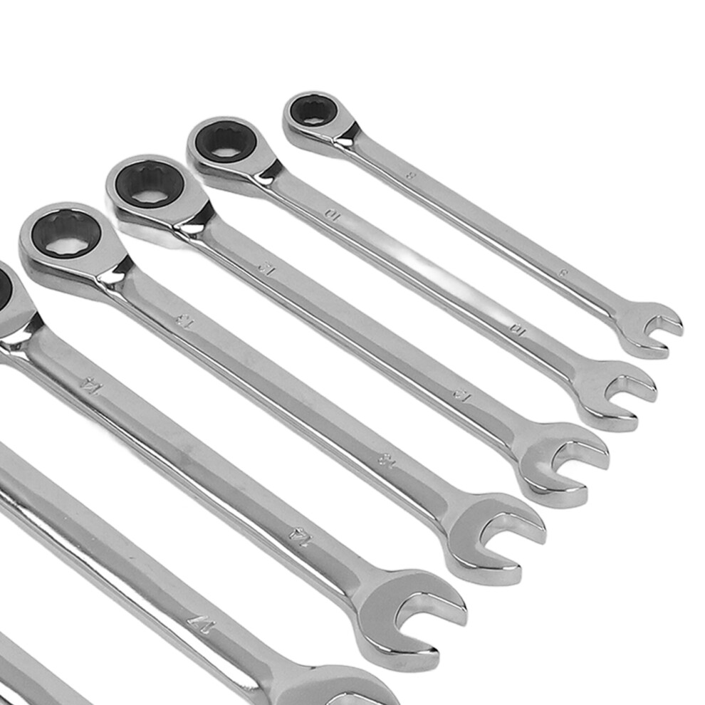 Silver Fix Head Ratchet Wrench Set 8-19mm