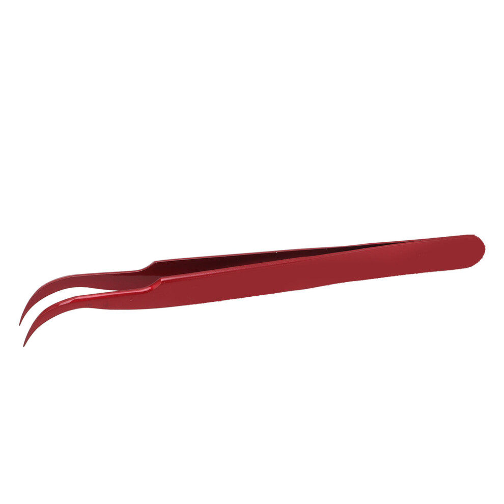 Anti Magnetic Tweezers Curved Aluminium Alloy Red