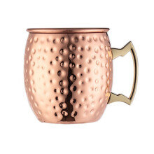 (Rose Gold With Point)530ml Moscow Mule Cup Stainless Steel Cocktail Mug Beer Cup Copper Plating