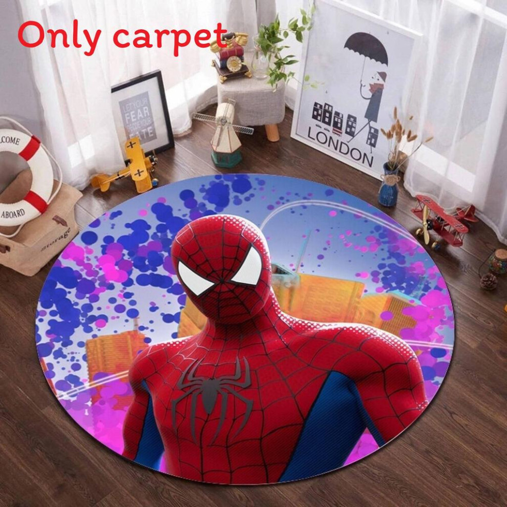 (Spider Man Purple, Diameter 60Cm) Captain America Batman Circular Carpet With For Bedroom Printed 692117447535