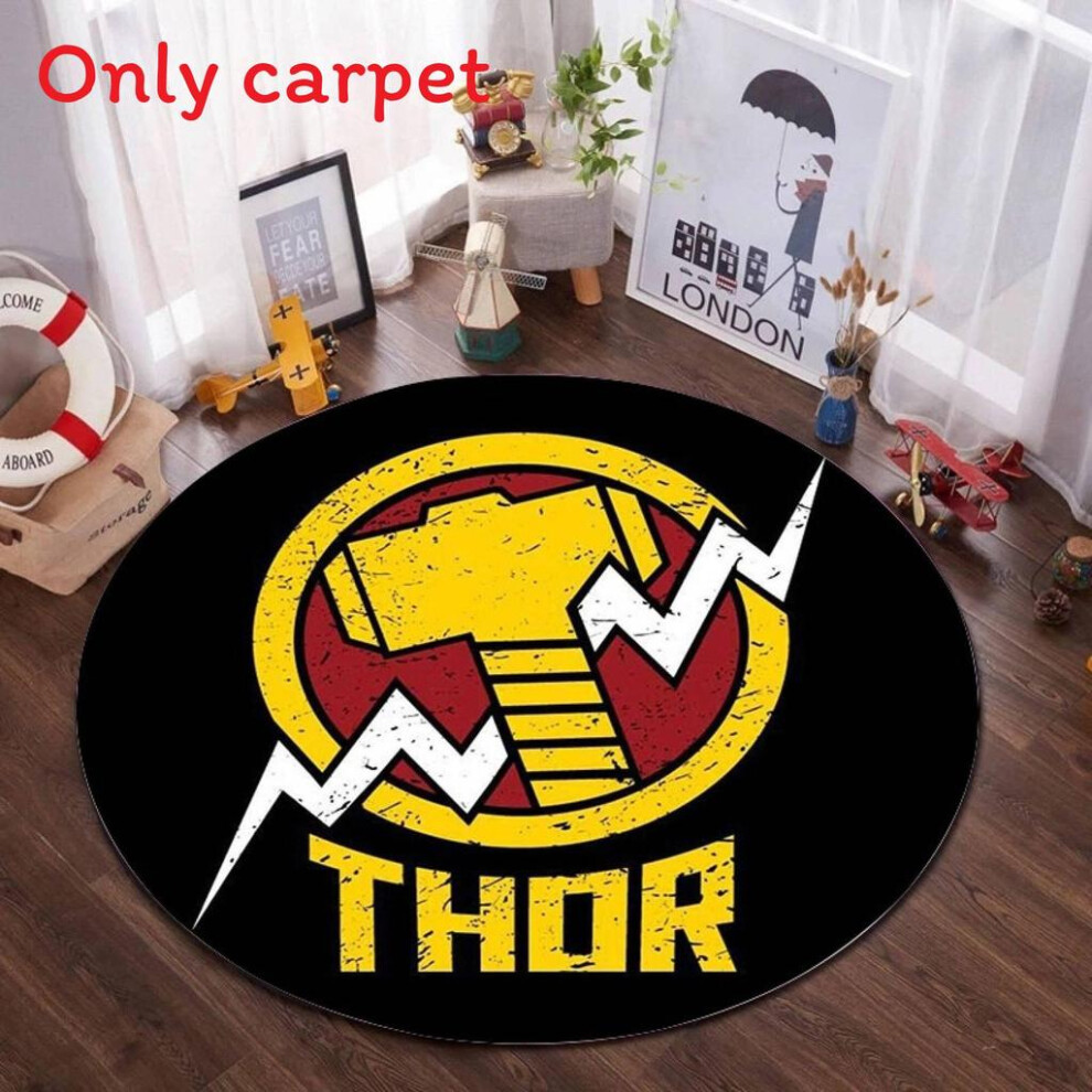 (Thor, Diameter 40Cm) Captain America Batman Circular Carpet With For Bedroom Printed 693124049835