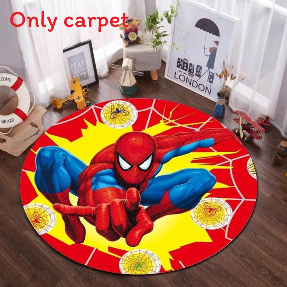 (Spider Man Red, Diameter 60Cm) Captain America Batman Circular Carpet With For Bedroom Printed 692868941610
