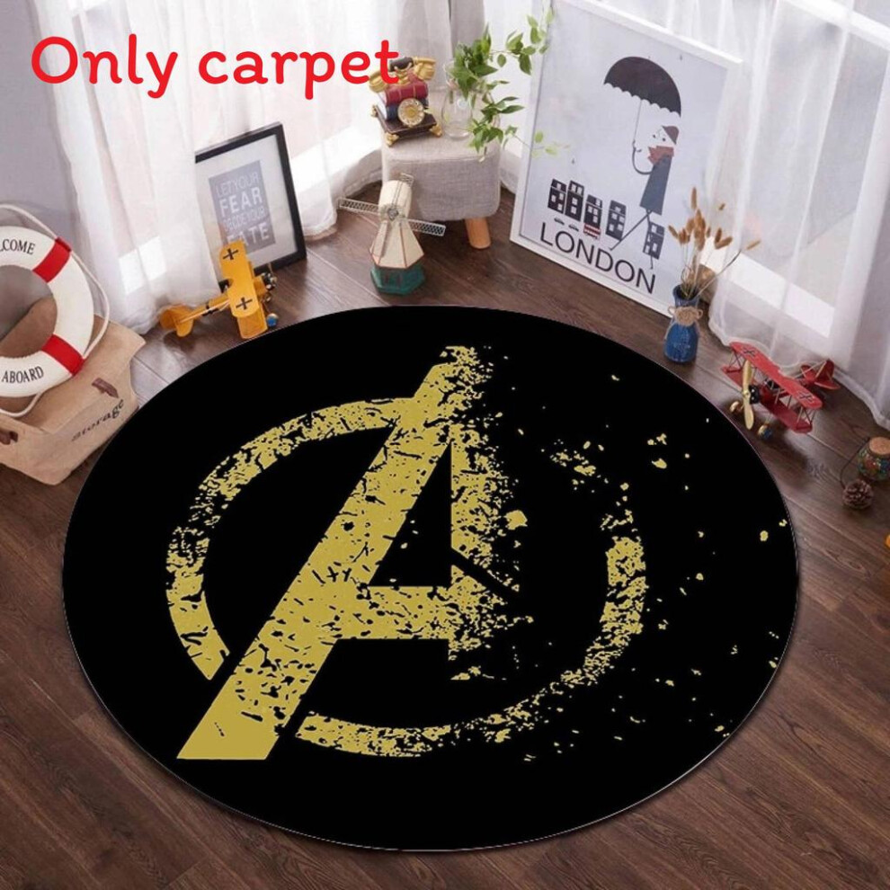 (Yellow A, Diameter 40Cm) Captain America Batman Circular Carpet With For Bedroom Printed 693510826989