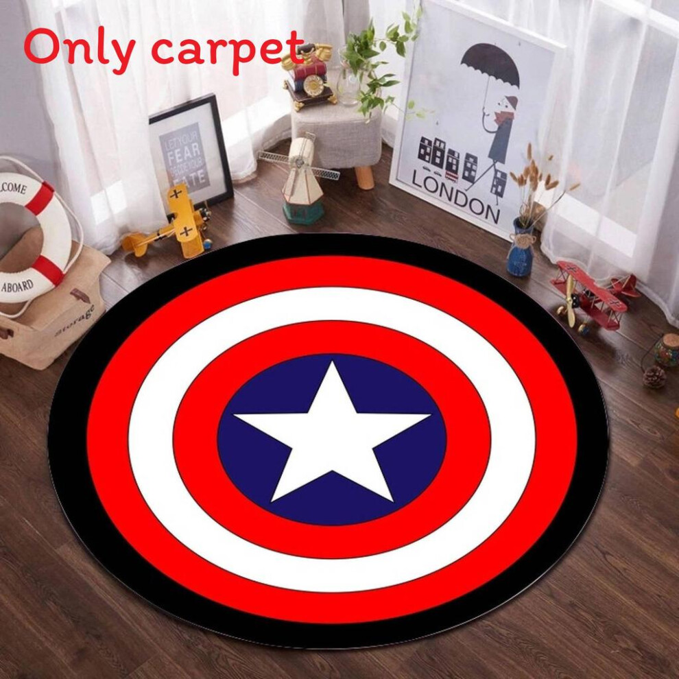 (Captain America, Diameter 40Cm) Captain America Batman Circular Carpet With For Bedroom Printed 699288838230