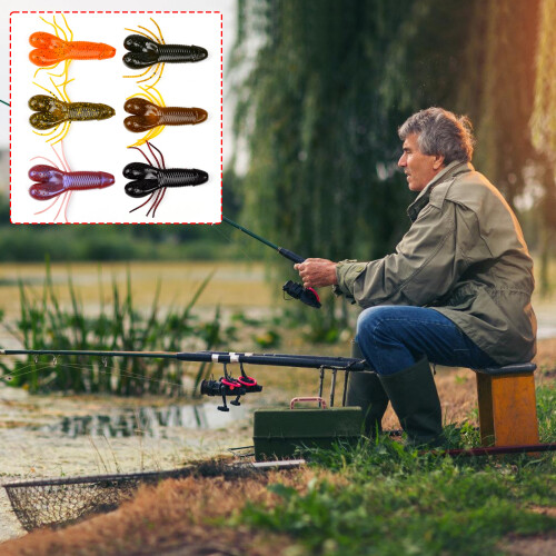 10PCS weiche Angelköder langsam sinkende Köder-Farbe: 5,8 cm 2