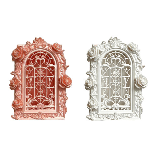 Fensterschärpe mit Blumenmuster, Modellfigur, dekoratives-Weiß 1