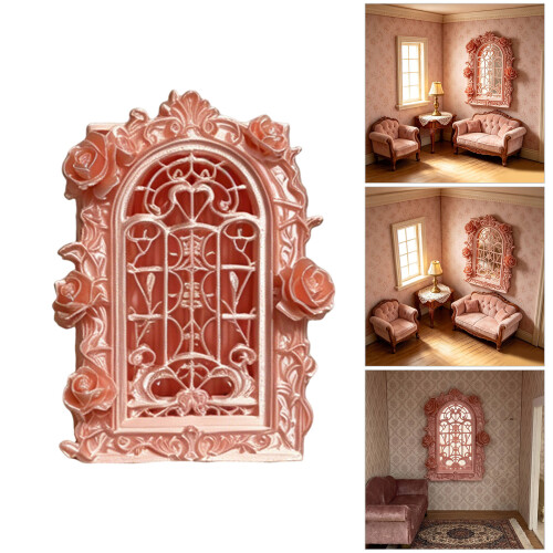 Fensterschärpe mit Blumenmuster, Modellfigur, dekoratives-Weiß 2