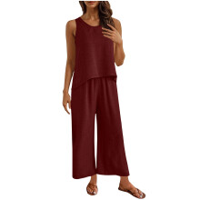Dames 2-delige uitgaansoutfits Casual losse-Bordeaux XXL