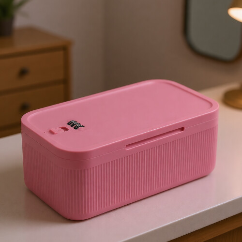 Versiegelte Organizer-Box mit Zahlenschloss,-Erdbeerpulver 1