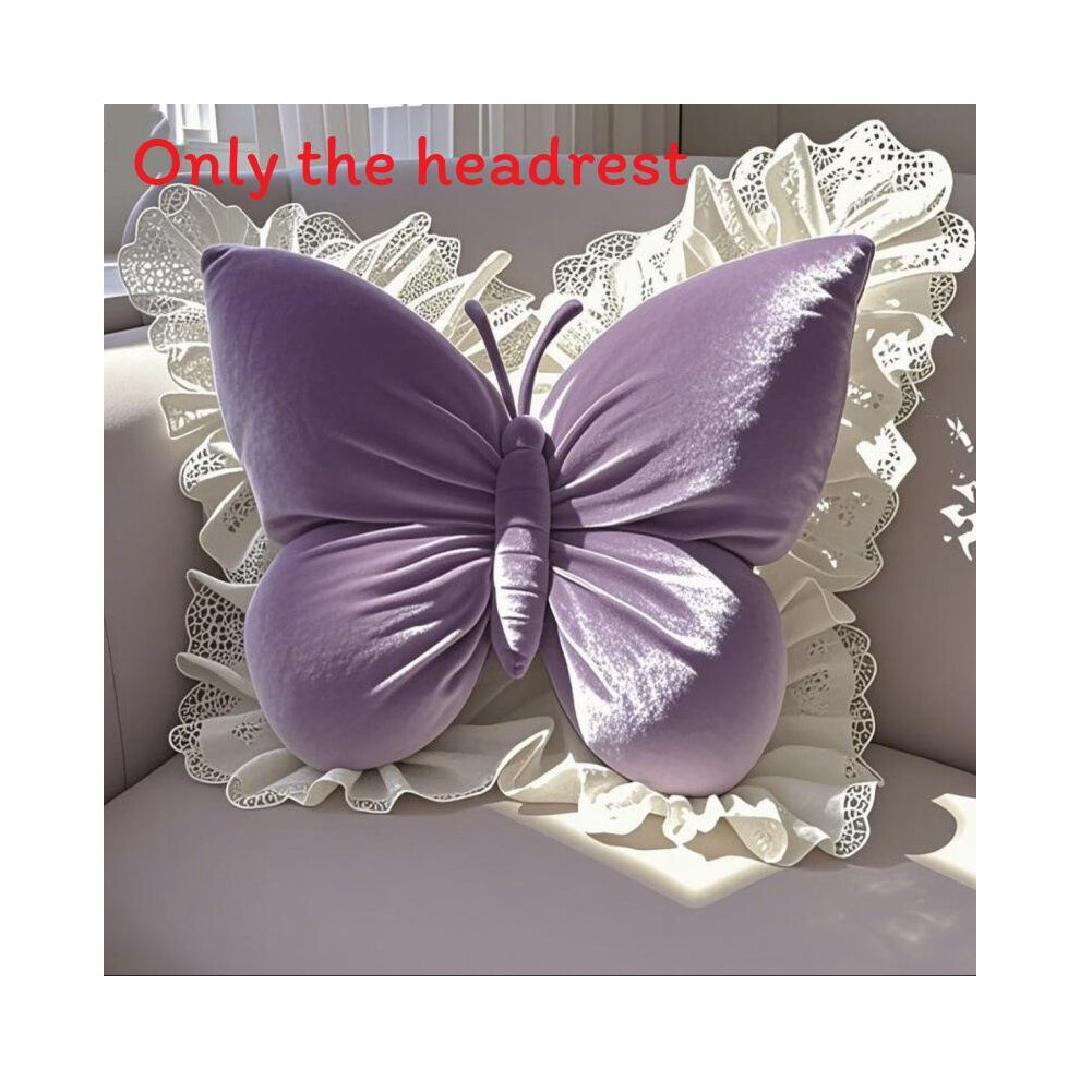 (Purple) Princess Multiuse Butterfly Pillow With Memory Foam For Sofa Car And Travel Purple 692181337329
